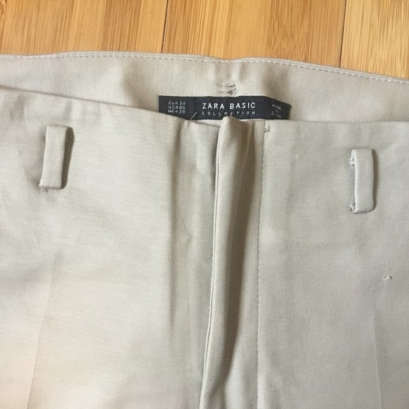 Zara Basics | Beige Cigarette Trousers/Pants (Made in Spain) - Picture 3 of 5